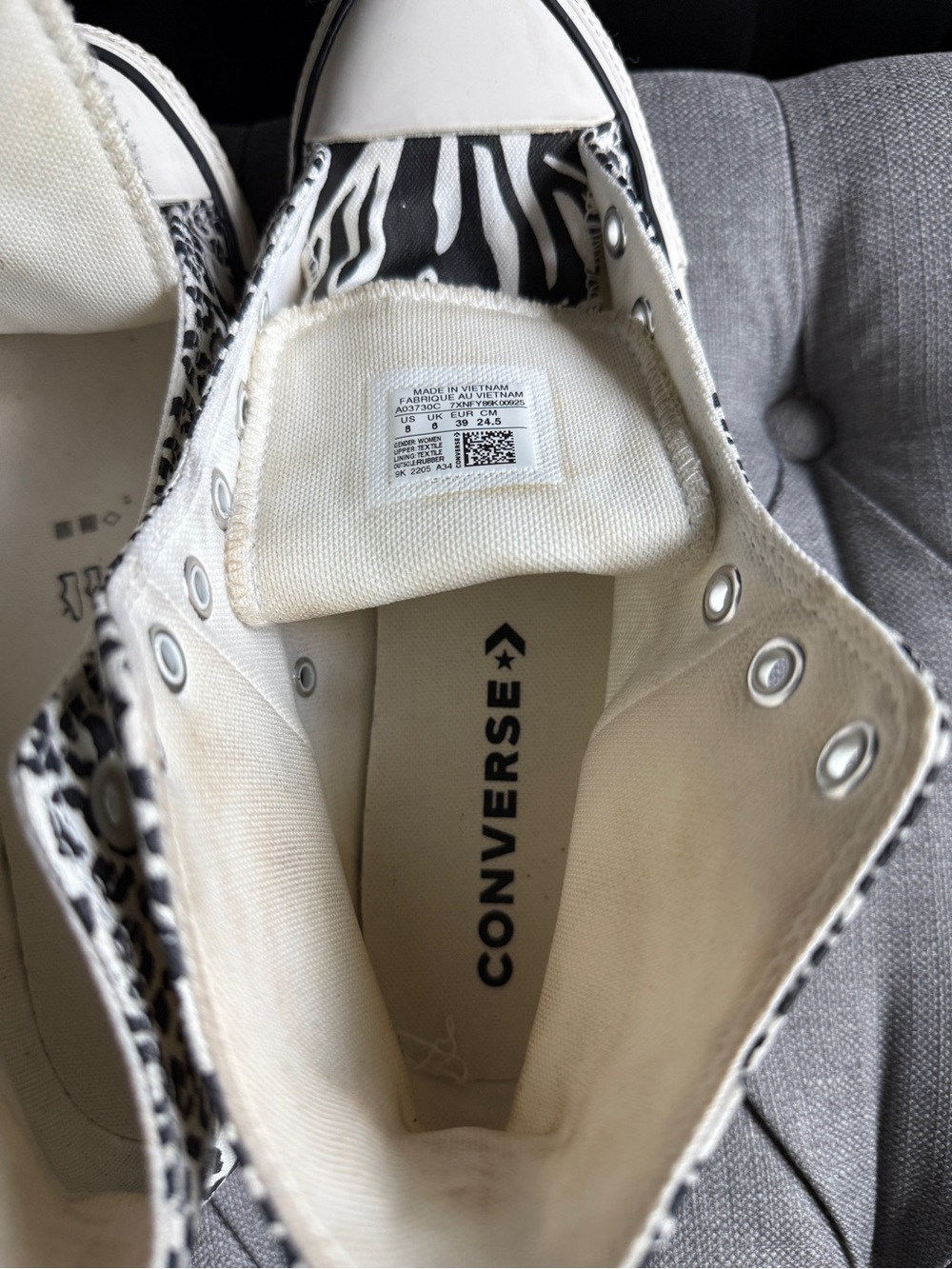Converse Black & White Animal Print High-Top Sneakers - Picture 5 of 6
